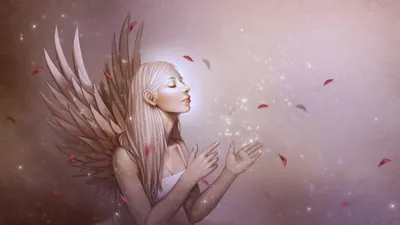 Serene Angelic Figure Flowing Fantasy Wallpaper 4K 1920x1080 A, Serene, Angelic, Figure, With, Flowing, Hair, And, Delicate, Wings, Surrounded, Soft, Gray, Ultrawide, Full HD