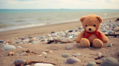 Lonely Teddy Bear Nature Wallpaper 4K 2182x1222 Full HD, Ultrawide