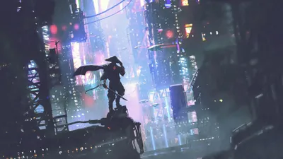 Misty Cyberpunk Wallpaper Wallpaper 4K, Technology category