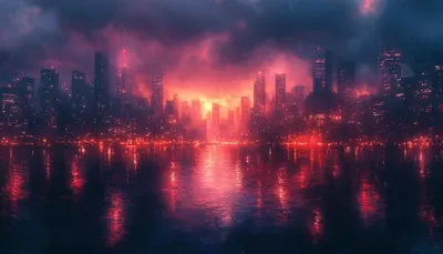 Cyberpunk Cityscape Futuristic City World Wallpaper 4K 1456x832 Brown, Pink