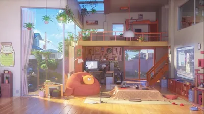 Vibrant Anime Styled Abstract Wallpaper 4K 1918x1078 Anime-styled, Room, Ultrawide