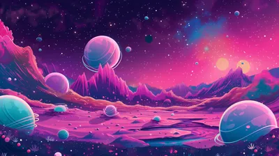 Serene Vibrant Wallpaper Space Wallpaper 4K 2912x1632 Hd, Wallpaper, Of, A, Vibrant, Sci-fi, Planetscape, With, Colorful, Alien, Terrain, Multiple, Pink, Yellow, Ultrawide, QHD