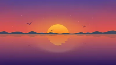 Minimalist Horizon Reflection Minimal Wallpaper 4K 1920x1080 Minimalist, Horizon, Reflection, Bird, Artistic, Sunset, Hd, Desktop, Gray, Brown, Ultrawide, Full HD