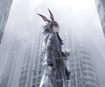 Amiya Arknights Video World Wallpaper 4K 1998x1665 Rain, Full HD, Square