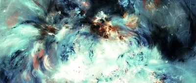 Abstract Fractal Design Swirling Blues Black/Dark Wallpaper 4K 2560x1080 Abstract, Fractal, Design, With, Swirling, Blues, Blacks, And, Fiery, Accents, Rendered, High, White, Ultrawide, QHD