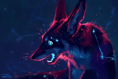 Fantasy Themed Fox Illuminated Space Wallpaper 4K 2998x1998 Fantasy-themed, Neon, Ultrawide, QHD