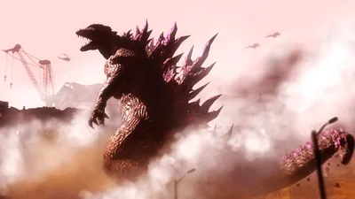 Godzilla Surrounded Smoke Nature Wallpaper 4K 1920x1080 Hd, Desktop, Wallpaper, Featuring, Godzilla, Surrounded, By, Smoke, Debris, Pink-tinted, Sky, White, Ultrawide, Full HD