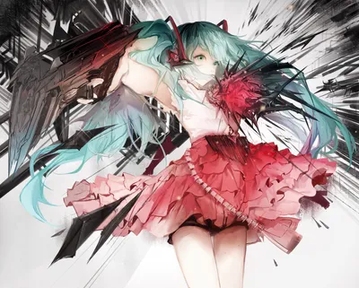 Hatsune Miku Anime Abstract Wallpaper 4K 3494x2806 Square, QHD