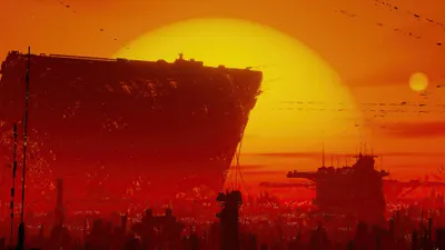 Futuristic Sci City Bathed Intense Wallpaper 4K, World category