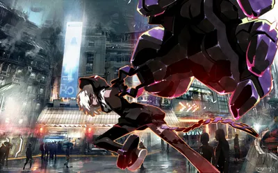 Anime City Black Rock Shooter World Wallpaper 4K 1920x1200 Hd, Anime, City, Wallpaper, Featuring, Black, Rock, Shooter, Action, Pose, Dynamic, Lighting, White, Ultrawide, Full HD