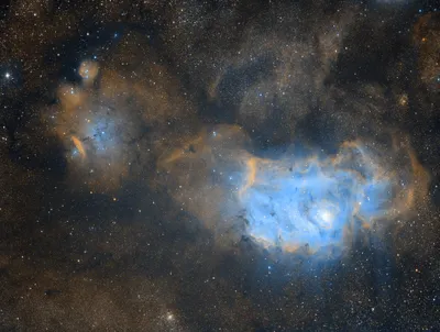 Lagoon Nebula Blue Wallpaper 4K, Space category