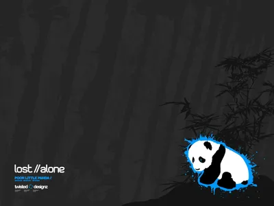Minimalist Stylized Panda Dark Textured Minimal Wallpaper 4K 1598x1198 Landscape