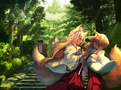 Bold Anime Wallpaper Animals Wallpaper 4K 1920x1436 Hd, Anime, Desktop, Wallpaper, Depicting, Two, Original, Characters, Fox, Tails, Serene, Sunlit, White, Landscape, Full HD