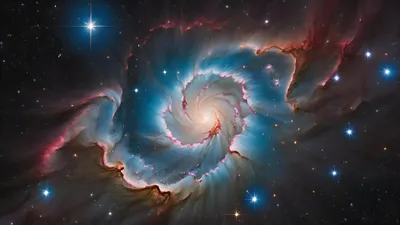 Spiral Nebula Vivid Wallpaper 4K, Space category