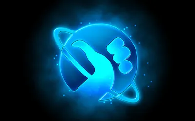 Glowing Blue Logo Wallpaper 4K, Space category