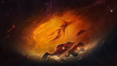 Zen Garden Nebula Starkiteckt 14500x8156 Space Wallpaper 4K 1920x1080 Orange