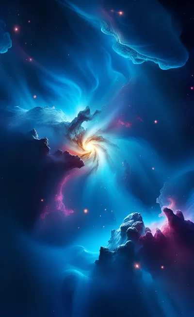 Blue Nebula Galaxy Wallpaper 4K, Space category
