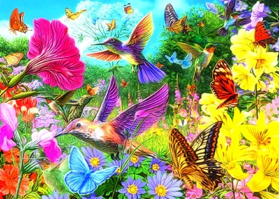 Colorful Artistic Collage Birds Butterflies Abstract Wallpaper 4K 1680x1200 Colorful, And, Artistic, Hd, Collage, Of, Birds, Butterflies, Vibrant, Spring, Flowers, Creating, White, Landscape