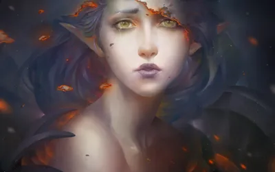 Fantasy Themed Elf Yellow Eyes Fantasy Wallpaper 4K 2000x1259 A, Fantasy-themed, Hd, Wallpaper, Featuring, An, Elf, With, Striking, Yellow, Eyes, Framed, White, Gray, Ultrawide, Full HD