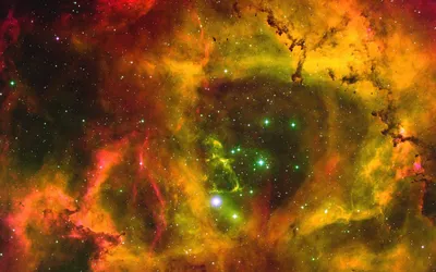 Yellow Nebula Space Space Wallpaper 4K 1920x1200 Brown