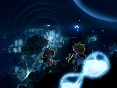 Bold Night Wallpaper Black/Dark Wallpaper 4K 1600x1200 Night, Dark, Len, Kagamine, Rin, Anime, Vocaloid, Desktop, White, Landscape