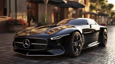 Sleek Black Benz Cars Wallpaper 4K 2912x1632 A, Sleek, Black, Mercedes-benz, Sports, Car, Showcased, On, Cobblestone, Street, Elegant, Architecture, Brown, Ultrawide, QHD