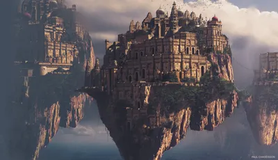 Golden Depicting Wallpaper Nature Wallpaper 4K 1920x1102 Hd, Pc, Desktop, Wallpaper, Depicting, A, Detailed, Fantasy, City, Built, Floating, Island, Gray, White, Ultrawide, Full HD