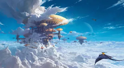 Fantasy City Perched Nature Wallpaper 4K 3000x1660 Hd, Desktop, Wallpaper, Featuring, A, Fantasy, City, Perched, Amidst, Clouds, Against, Vibrant, Brown, White, Yellow, Ultrawide, QHD