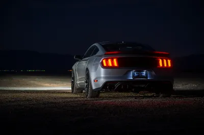 Epic Silver Wallpaper Black/Dark Wallpaper 4K 2048x1367 Rear, View, Of, A, Silver, Ford, Mustang, Rtr, Muscle, Car, Parked, Night, Gray, Landscape, Full HD