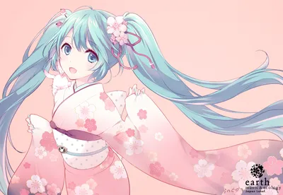 Dark Hatsune Wallpaper Abstract Wallpaper 4K 1920x1323 Hatsune, Miku, In, An, Elegant, Anime, Style, Wearing, Floral, Kimono, Long, Turquoise, White, Landscape, Full HD