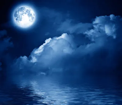 Moon Night Sky Wallpaper 4K, Space category