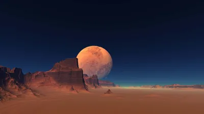 Moon Landscape Com Wallpaper 4K, Space category