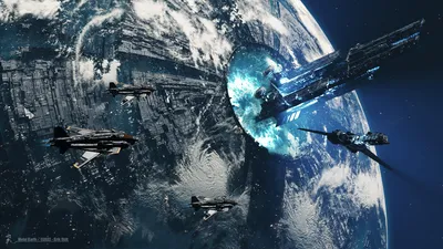 Sci Planet Surrounded Spacecraft Wallpaper 4K, Space category