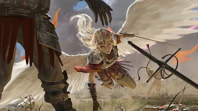 Bold Fantasy Wallpaper Fantasy Wallpaper 4K 1920x1080 Fantasy-themed, Hd, Pc, Desktop, Wallpaper, Depicting, A, Dynamic, Angel, Warrior, Descending, Sword, Gray, Ultrawide, Full HD