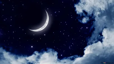 Night Sky Moon Wallpaper 4K, Space category