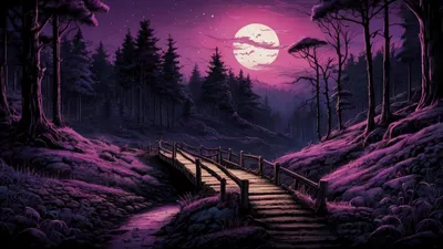 Night Sky Moon Wallpaper 4K, Space category