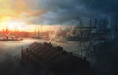Sleek Artistic Wallpaper World Wallpaper 4K 1920x1229 Artistic, Hd, Desktop, Wallpaper, Of, A, City, Harbor, Sunset, Featuring, Buildings, Moored, Gray, Ultrawide, Full HD