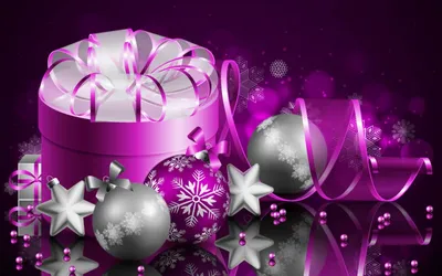 Silver Purple Christmas Abstract Wallpaper 4K 1920x1200 Hd, Desktop, Wallpaper, Featuring, Silver, And, Purple, Christmas, Ornaments, Ribboned, Gift, Box, Gray, Pink, White, Ultrawide, Full HD