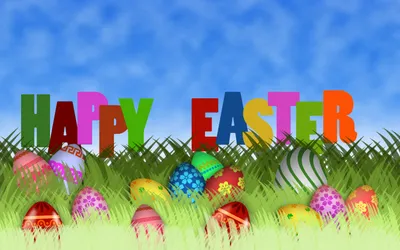Sleek Colorful Wallpaper Abstract Wallpaper 4K 2880x1800 Colorful, Happy, Easter, Text, Stands, Amid, Green, Grass, Vibrant, Eggs, Under, Bright, Gray, Pink, Ultrawide, QHD