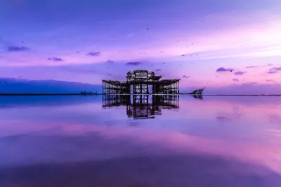Serene Ocean Twilight Nature Wallpaper 4K 2048x1365 Hd, Pc, Desktop, Wallpaper, Featuring, A, Serene, Ocean, Scene, Twilight, Calm, Waters, Brown, Red, Ultrawide, Full HD