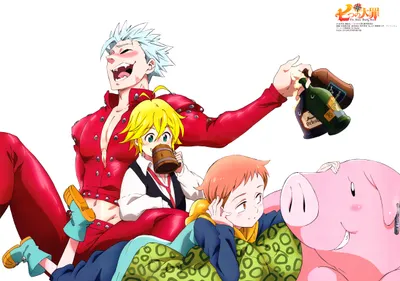 Bold Characters Wallpaper Abstract Wallpaper 4K 4962x3491 Hd, Desktop, Wallpaper, Featuring, Characters, Hawk, Ban, King, Meliodas, Anime, Seven, Deadly, White, Landscape, 4K