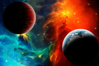 Bright Colorful Wallpaper Space Wallpaper 4K 3000x2000 A, Colorful, Sci-fi, Space, Scene, Featuring, Vibrant, Nebula, Glowing, Stars!, Red, Planet, Landscape, QHD
