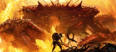 Misty Fantasy Wallpaper Fantasy Wallpaper 4K 3200x1448 Hd, Fantasy, Battle, Wallpaper, Depicting, A, Warrior, Confronting, Massive, Fiery, Dragon, Amidst, Brown, Ultrawide, QHD