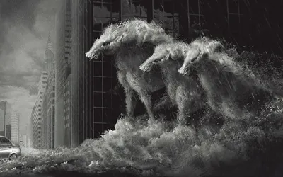 Fantasy Ethereal Water Horses World Wallpaper 4K 1680x1050 A, Stunning, Hd, Fantasy, Wallpaper, Featuring, Ethereal, Water, Horses, Emerging, Crashing, Waves, Gray, Ultrawide
