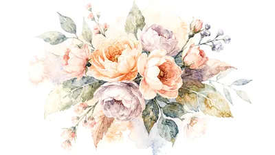 Dreamy Watercolor Wallpaper Abstract Wallpaper 4K 4608x2592 Watercolor, Floral, 4K, Ultra, Hd, Pc, Desktop, Wallpaper, Soft, Peach, Blush, Roses, White, Ultrawide