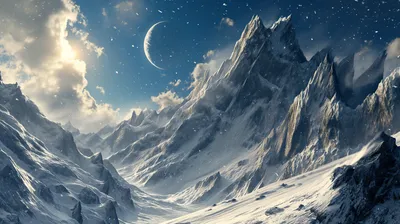 Breathtaking Snowy Mountain Landscape Nature Wallpaper 4K 2912x1632 A, Breathtaking, Hd, Wallpaper, Featuring, Snowy, Mountain, Landscape, Illuminated, Soft, Ethereal, Light, Gray, Ultrawide, QHD