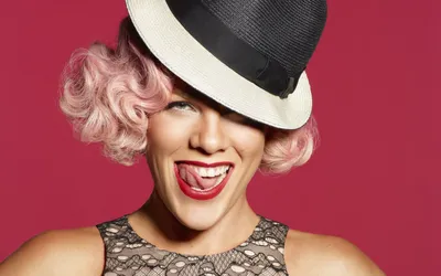 Singer Pink Curly Hair Black/Dark Wallpaper 4K 1920x1200 Hd, Desktop, Wallpaper, Featuring, Singer, Pink, With, Curly, Hair, Playful, Expression, Black-and-white, Brown, White, Ultrawide, Full HD