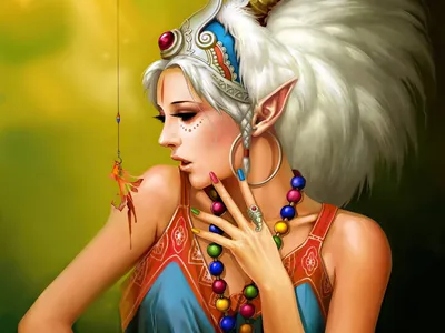 Golden Fantasy Wallpaper Fantasy Wallpaper 4K 3200x2400 Fantasy, Hd, Desktop, Wallpaper, Featuring, A, Detailed, Elf, Ornate, Jewelry, Feathered, Headdress, Orange, Purple, Brown, Landscape, QHD