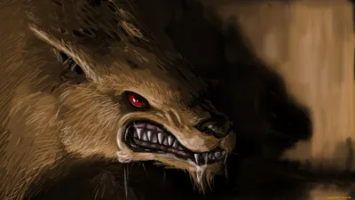 Dark Snarling Werewolf Black/Dark Wallpaper 4K 1920x1080 Dark, Hd, Pc, Desktop, Wallpaper, Background, Of, A, Snarling, Werewolf, Glowing, Red, Brown, Ultrawide, Full HD