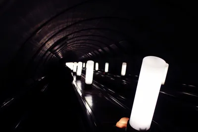 Dark Underground Man Black/Dark Wallpaper 4K 5184x3456 Dark, Underground, Man-made, Subway, Tunnel, With, Glowing, Cylindrical, Lights, Receding, Into, Distance, White, Landscape, 4K